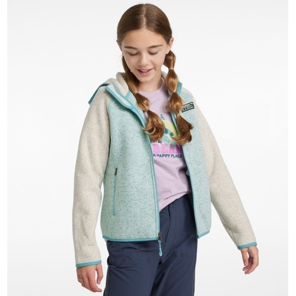 ⭐️ L.L.Bean's Sweater Fleece, Hooded Colorblock Size Small 8 - Picture 2 of 7